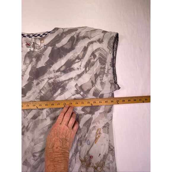 Johnny Was Multicolor Josefina Embroidered Bees Boho Silk Blouse Size 2X NWT - Picture 11 of 13